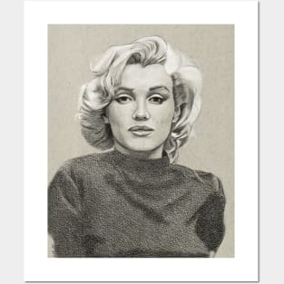 Marilyn Monroe Portrait Drawing Posters and Art